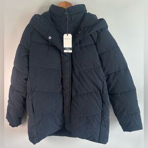 Abercrombie & Fitch Jacket Womens XL Faded Black Ultra Puffer Hooded Coat NWT